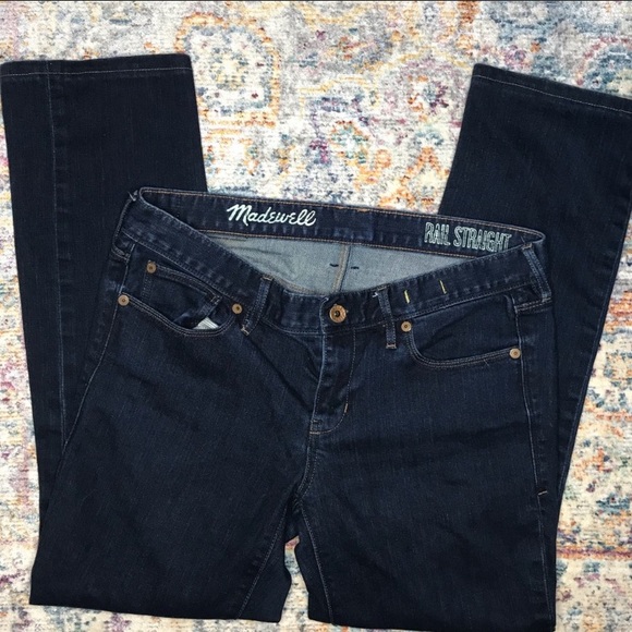 Madewell Dark Rinse Rail Straight - Picture 1 of 6